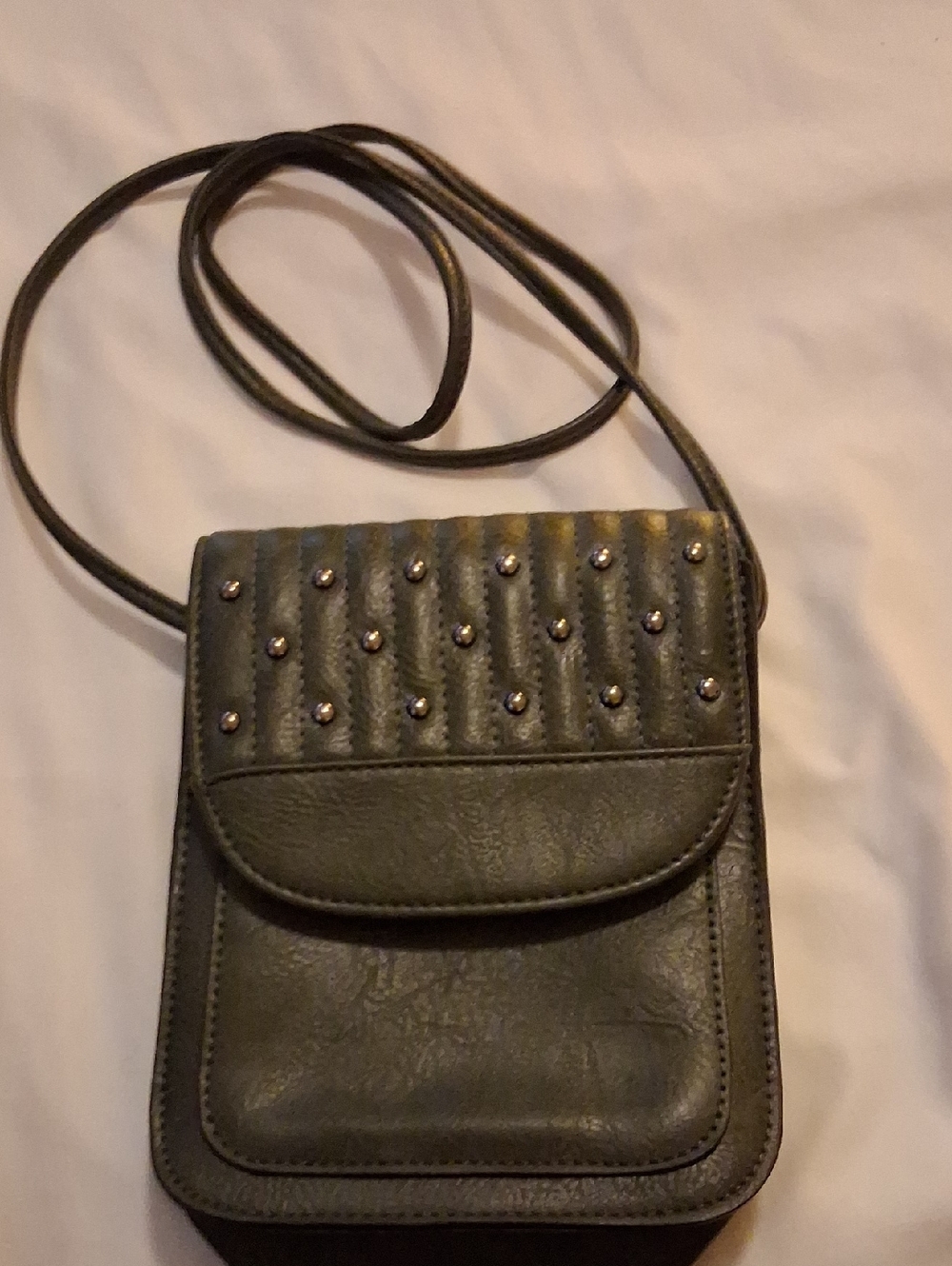 Source Unknown Olive Green Studded Crossbody Bag